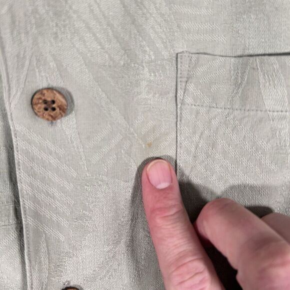 Banana Cabana Silk Hawaiian Shirt Men's XXL Green Floral Button Up Short Sleeve - Picture 5 of 10